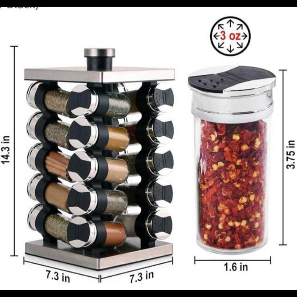 Stainless Steel 20-Jar Spice Rack - Picture 6 of 6